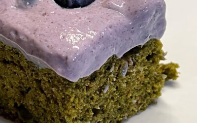 Kale Cake with Blueberry Frosting